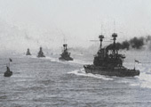 Flota en ruta hacia los Dardanelos