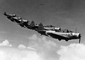 Aviones torpederos Douglas TDB-1 devastator en formacin