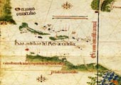 Alberto Cantino 1502. Islas Antillanas del Rey de Castilla. Realizado en Portugal.