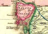 Isla de Salset. Enclave Britnico en Bombay. Entre territorios Marhatta. Mapa de Rennell de la India peninsular entre los 19N y el cabo Comorin