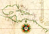 Diego Rivero 1529. Detalle del mar Antillano. Al servicio de la Casa de la Contratacin