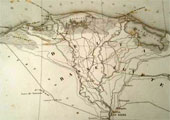 Mapa delta del Nilo 1850. Charles Dyonnet