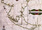 Tierra del Fuego. Sur de la Pampa e Isla Grande. Mapa de Diego Ramrez de Arellano (1621). Llamada entonces Isla de Xativa.