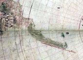 Mapa Extremo sur de Amrica. Pedro Reinel 1522. Polo sur a la derecha.